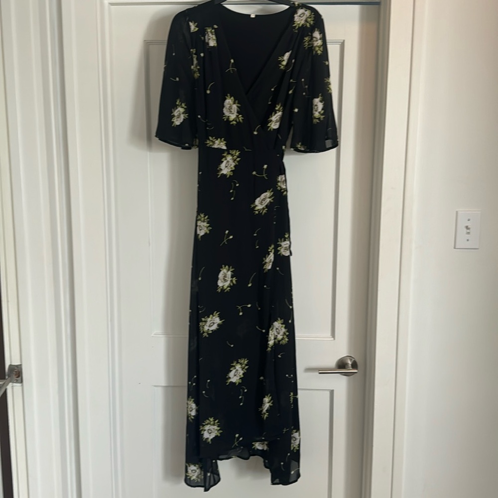 New maxi short sleeve floral dress